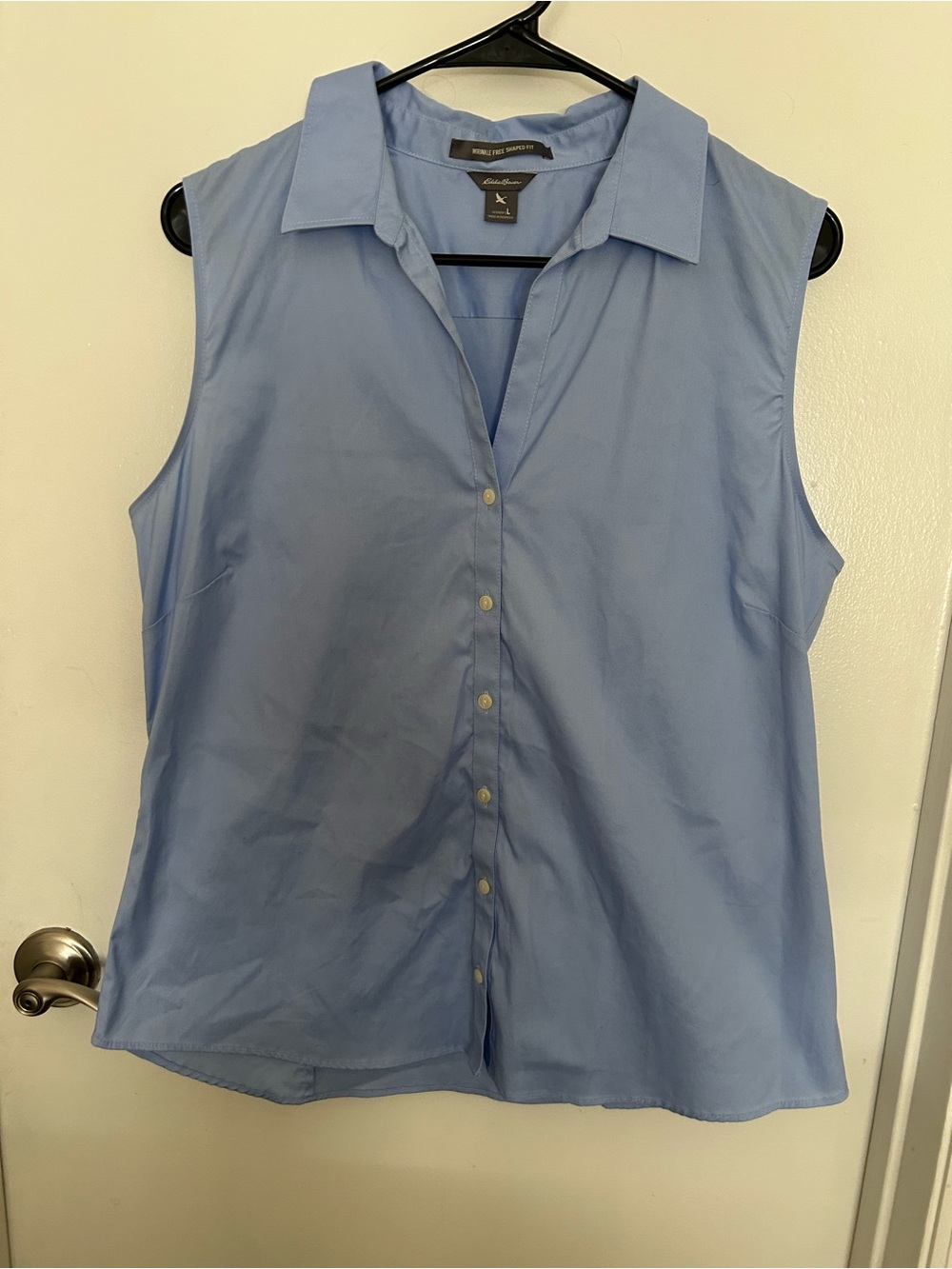 Eddie Bauer Light Blue Sleeveless Button-Down Shirt